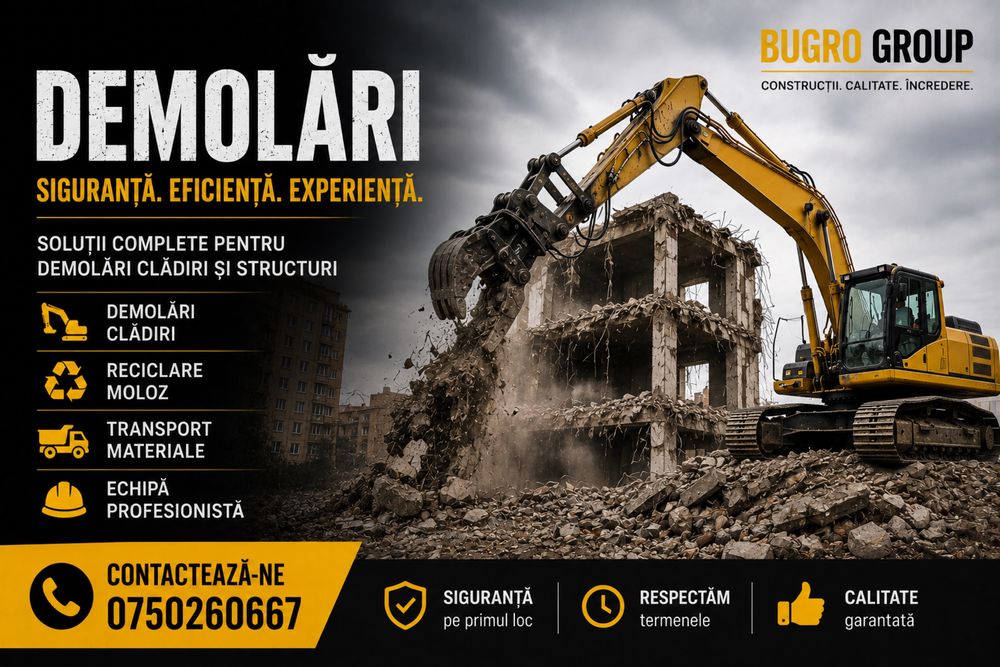 Demolari/ eliberare moloz/ carotari/ taiere pereti de beton