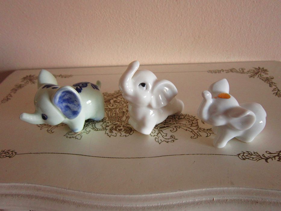 cadou rar Elefant Alb portelan decoratiuni miniaturi feng shue