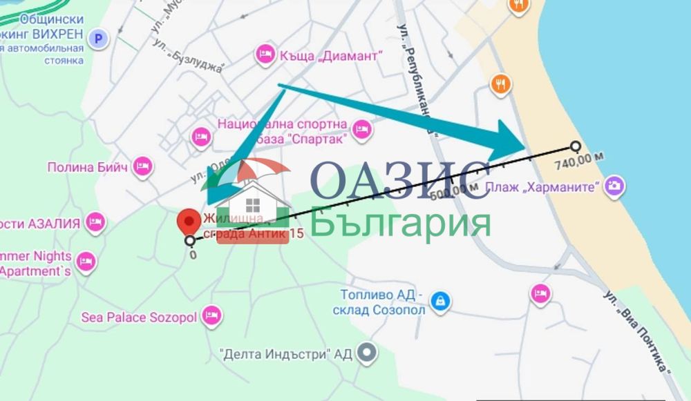 Студио на 2-ри етаж, Антик-15, Созопол, Област Бургас - 51,77 кв. м.,