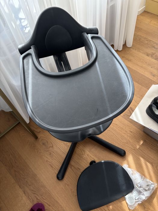 Scaun de masa copii / bebelusi - Stokke Nomi - lemn de fag negru