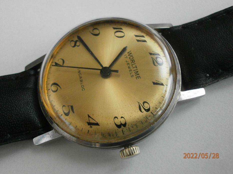 WORLTIME, 17 jewels, incabloc, swiss made