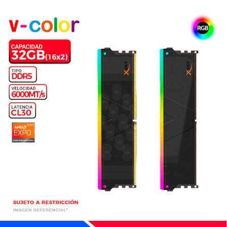 Оперативная память  V-color Manta RGB DDR5 32 ГБ (2x16 ГБ) 6000 CL30