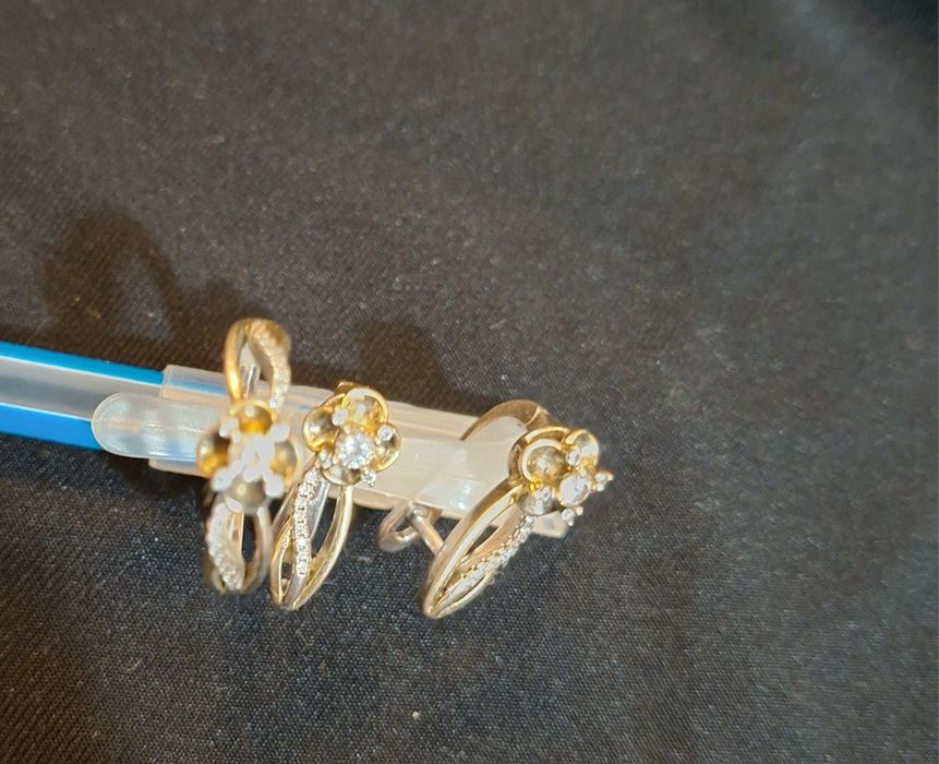 Серьги + кольцо серебро Украина