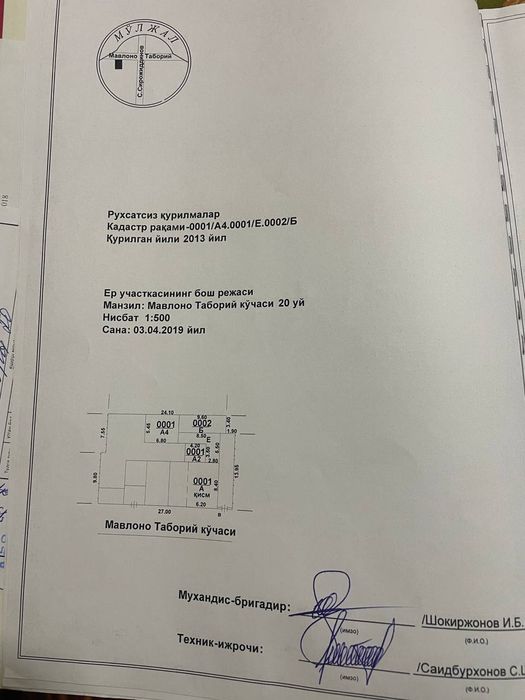 Участок Мукими махалля