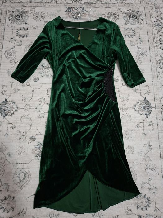 Rochie catifea verde M
