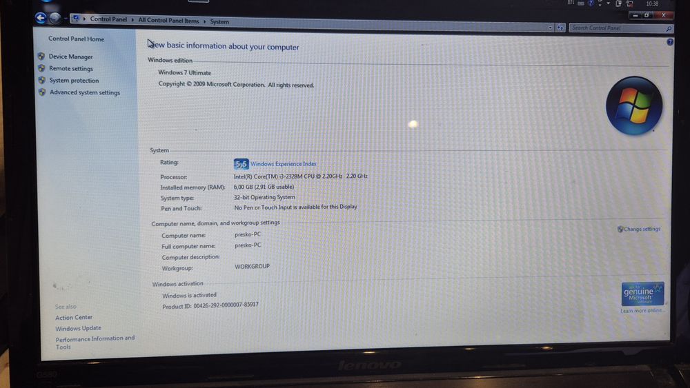 Лаптоп Lenovo G580