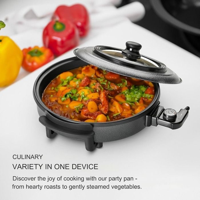 Голям електрически тиган с капак