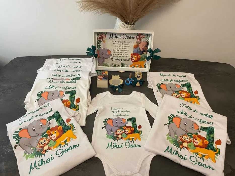 Set 4 tricouri si 1 body pentru taierea motului