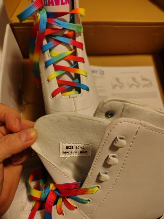 Decathlon Raven Iris White skates 39-42 Patine rotile role reglabile