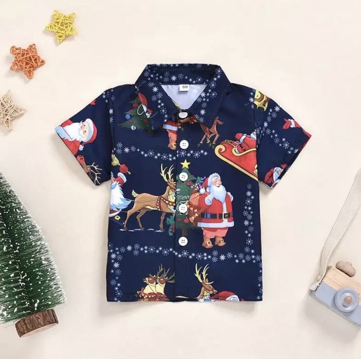 Новогодние рубашки для мальчиков