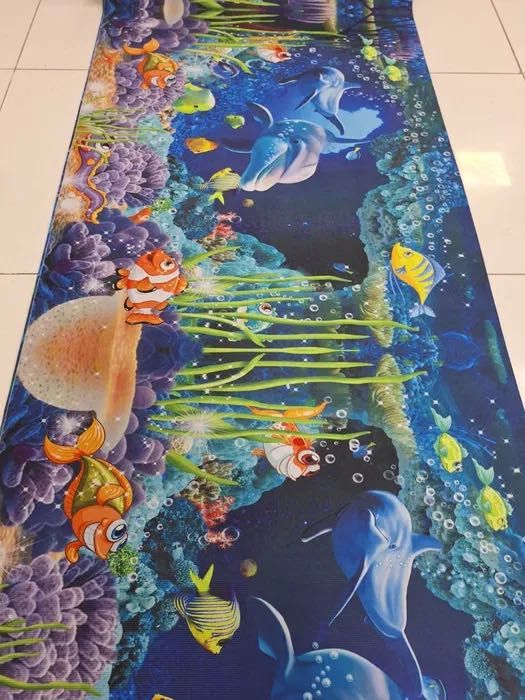 Ковровая дорожка ковер ширина 80 см фабричный метражом Дельфины Рыбки