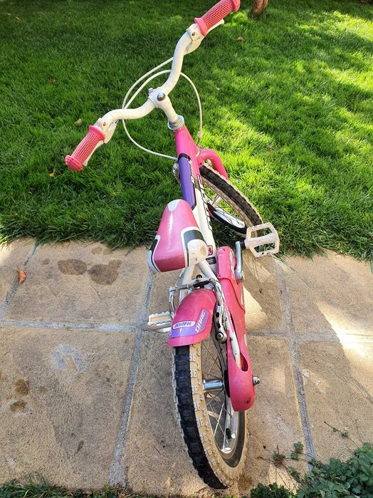 Детски Drag Rush 14 велосипед - розово/бяло