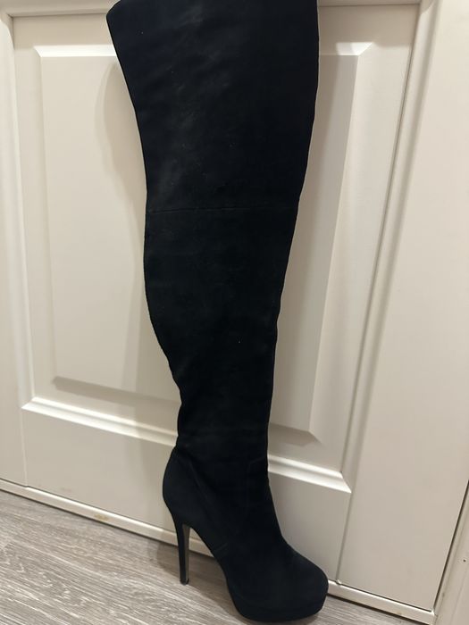 Замшевые ботфорты