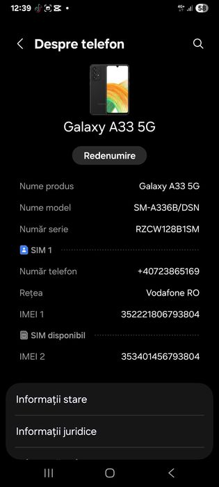 Telefon de vanzare A33 5g