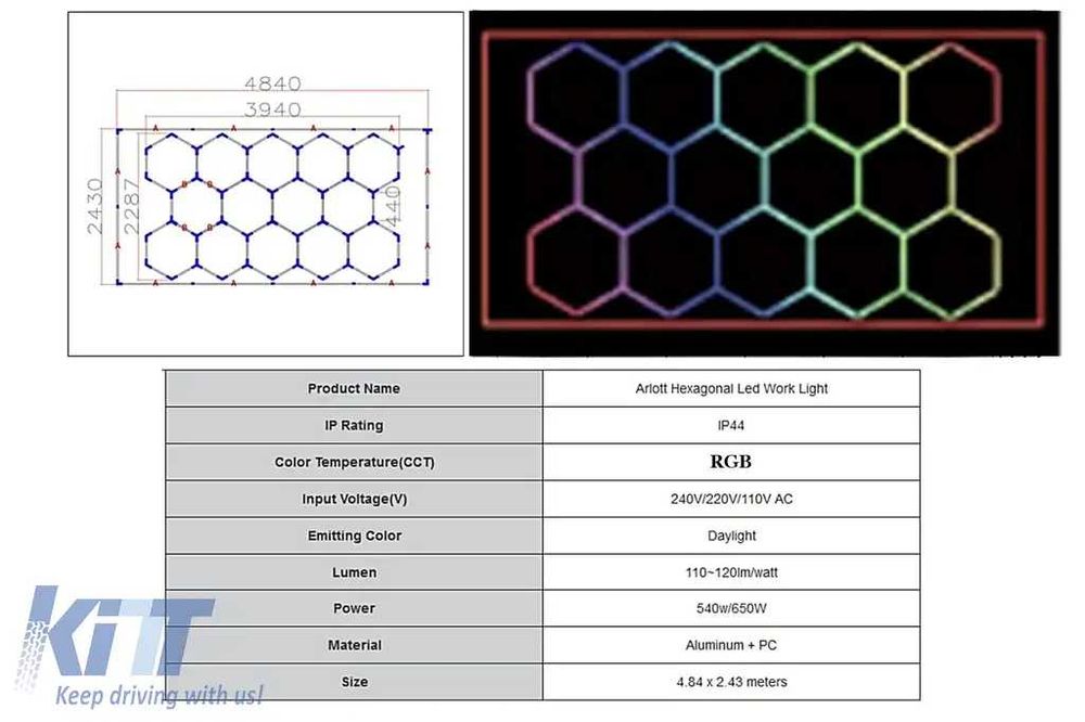 Sisteme de Iluminare Plafon Hexagon / HoneyComb, div modele/dimensiuni