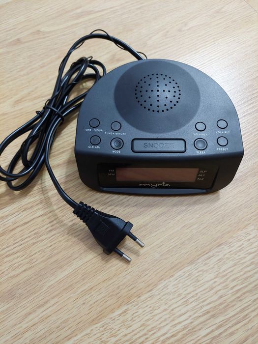 Ceas cu display Rosu Radio desteptator MYRIA MF394, FM/MW, negru