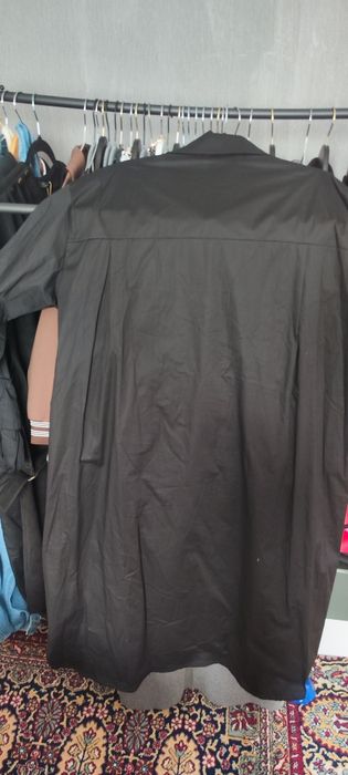 Дълга черна рокля тип риза