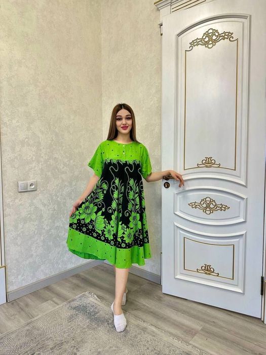 Штапельные платья Индонезии Разлетайка