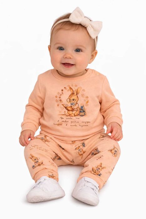 Бебешки комплект с дълъг ръкав – зайче