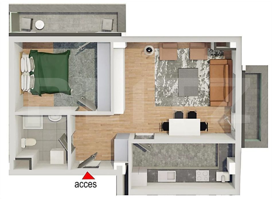 Apartament 2 camere, confort sporit,Bloc Nou,Petrom Calea Baciulu — fotografia 1