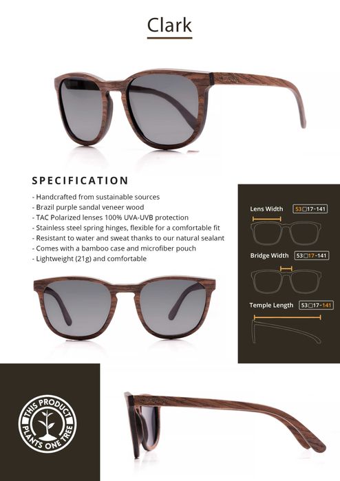 Оригинални Дървени очила - Woodey, Нови с кутийка и микрофибърна кърпа