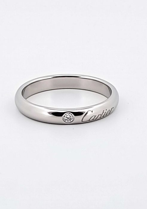 Inel Original Cartier C de Cartier  Logo Diamond Pt 950 - Marimea 53