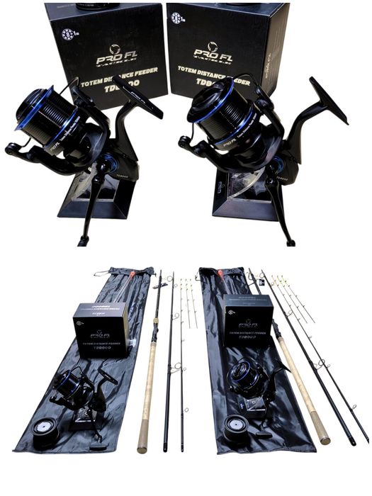 2 Lansete PRO FL Aventador Distance 3.90m 180g + 2 Mulinete TD8000