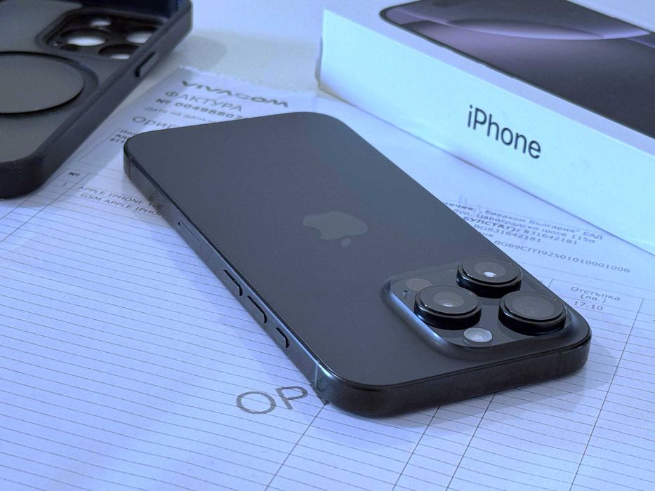 Бартер! 6м.Гаранция! Kaто НОВ! iPhone 16 Pro 256GB Black Titanium (Черен) 89%