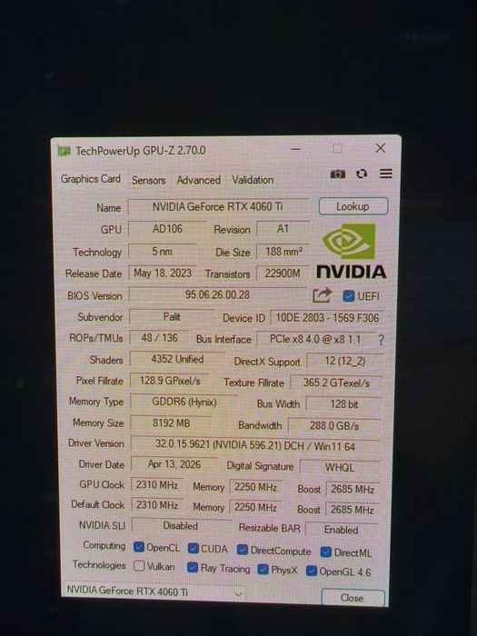 Продам видеокарту Rtx 4060Ti