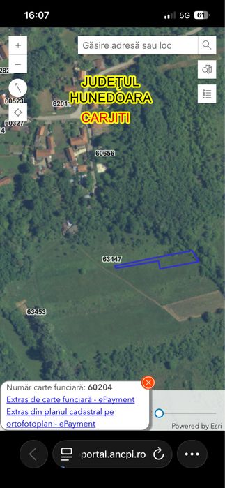 Vând Teren in Cherghes, Cârjiți, la 12 minute de orașul Deva cu o panoramă superbă in inima naturii