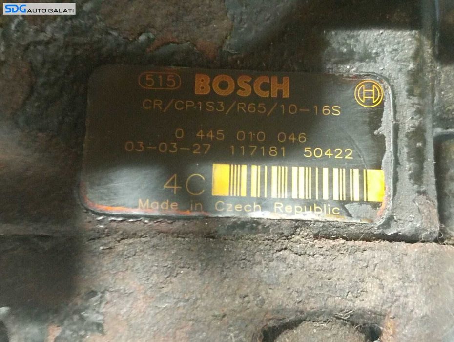 Pompa Inalta Presiune Bosch Citroen Jumpy 2.0 D 1995 - 2006 Cod 0445010046 [M4833]