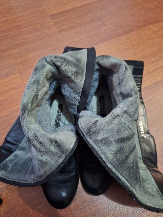 Красивые Кожанный сапоги