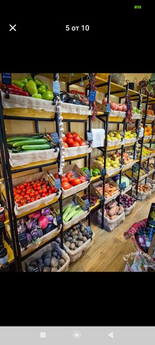 Стелажи за магазин,плод и зеленчук,обзавеждане, оборудване, магазин, п