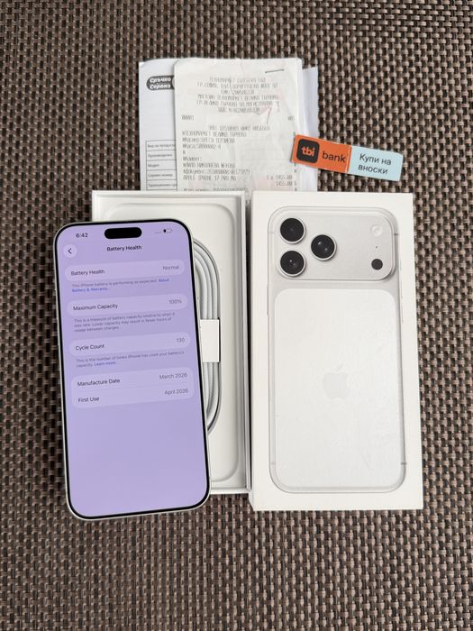 КАТО НОВ‼️iPhone 17 Pro Max Silver•24м ГАРАНЦИЯ 256Gb*ЛИЗИНГ TBI BANK