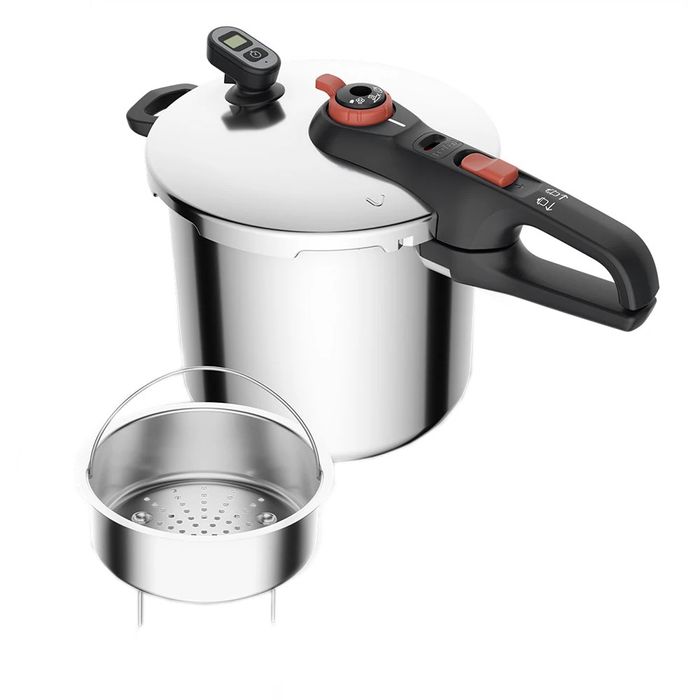 Oala sub presiune TEFAL Secure Chrono, 6l, inox, argintiu. Produs nou.