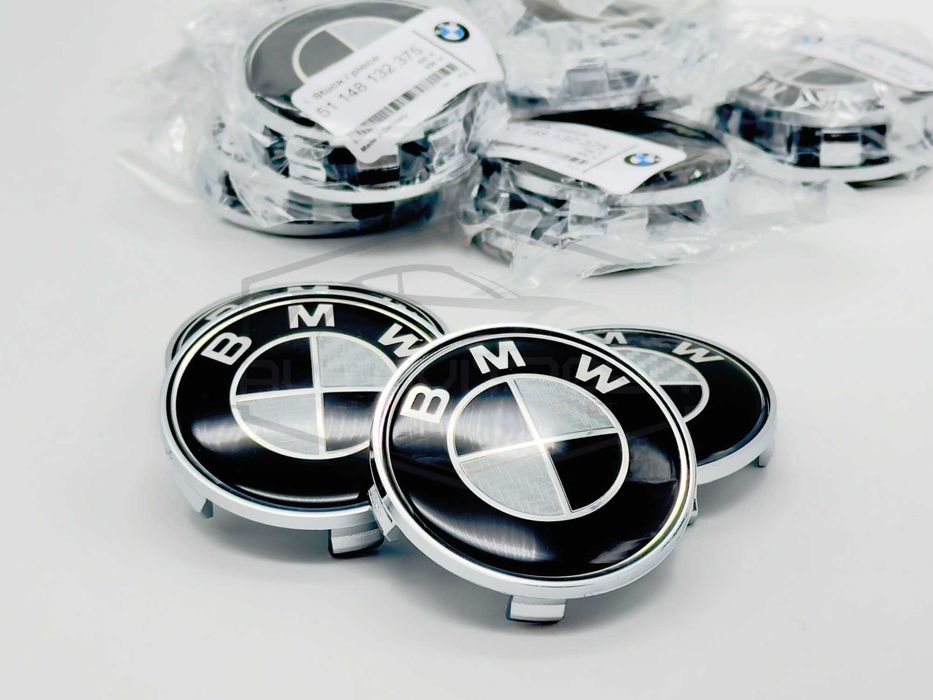 BMW Бмв капачки за джанти Черно-бели карбон 68 мм