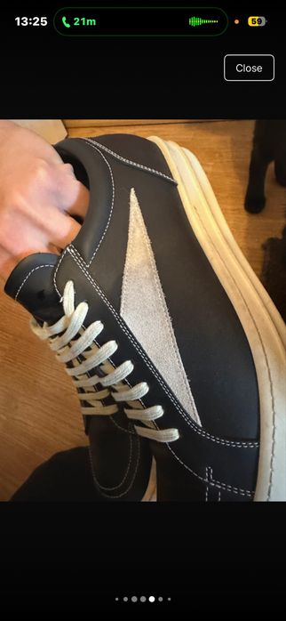 rick owens vans learher black