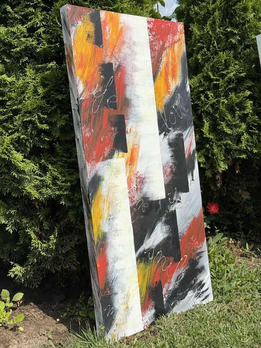 Set 2 tablouri pictate manual – energie pozitivă & design unic