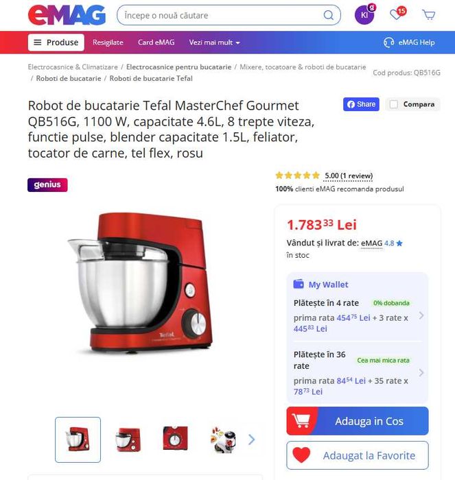 Robot de bucatarie TEFAL QB516