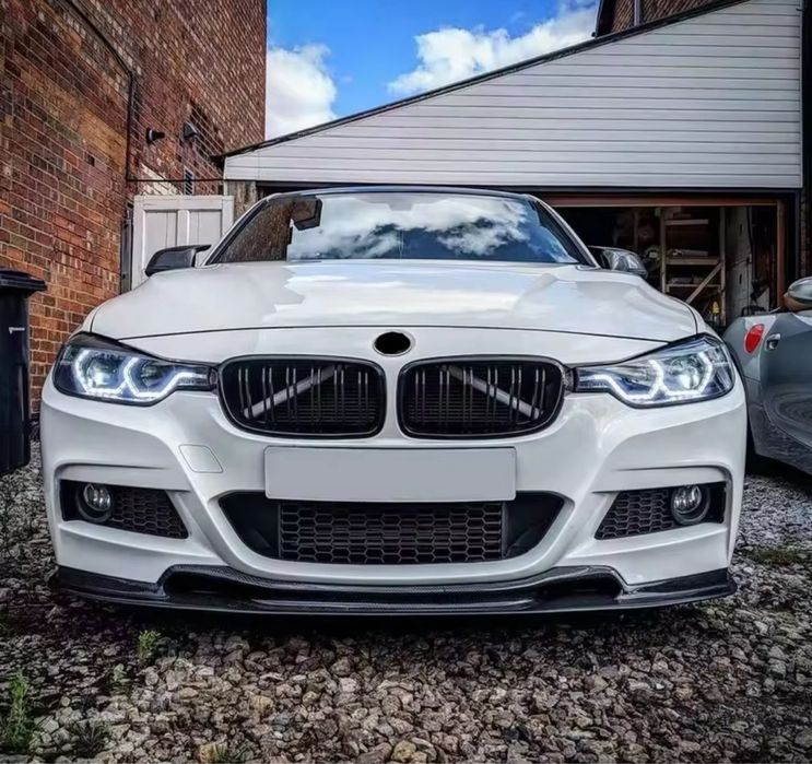 Set grile nari duble M Bmw Seria 3 F30 F31 F35  2012-2019 negru lucios