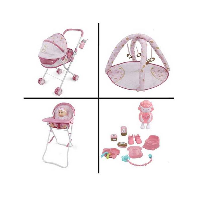 Комплект за игра с кукла, количка, столче & аксесоари със звуци