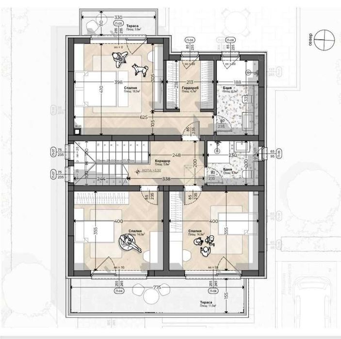 Двуетажна къща в Беломорски с гараж