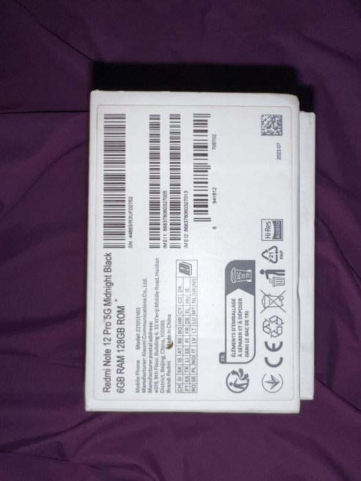 Xiaomi redmi note 12 pro 5G 128gb 6 Ram