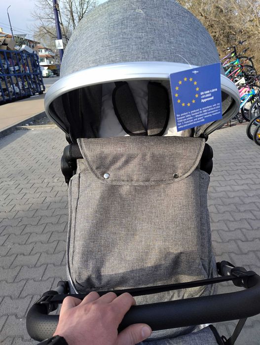 MONI Комбинирана детска количка 2 в 1 POLLY сив