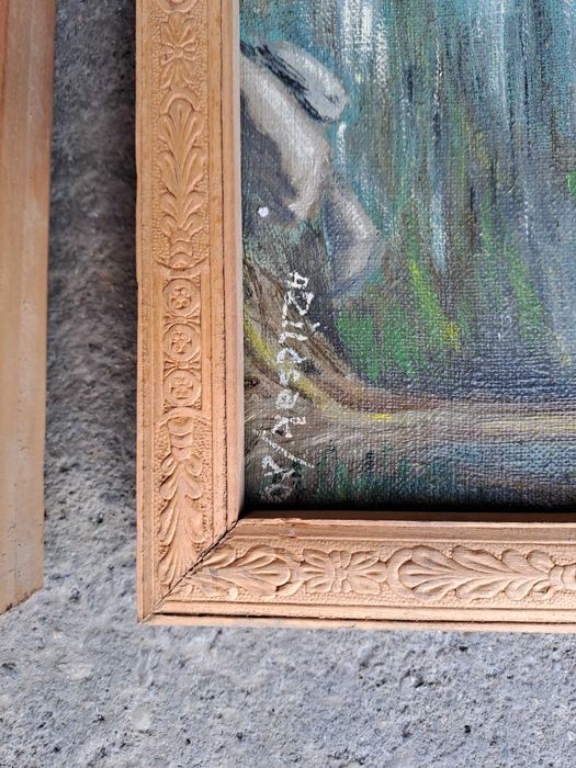 tablou pictura pe panza 44/31 cm semnat