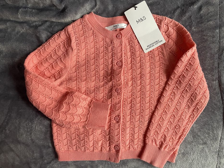 Детска жилетка M & S цвят праскова