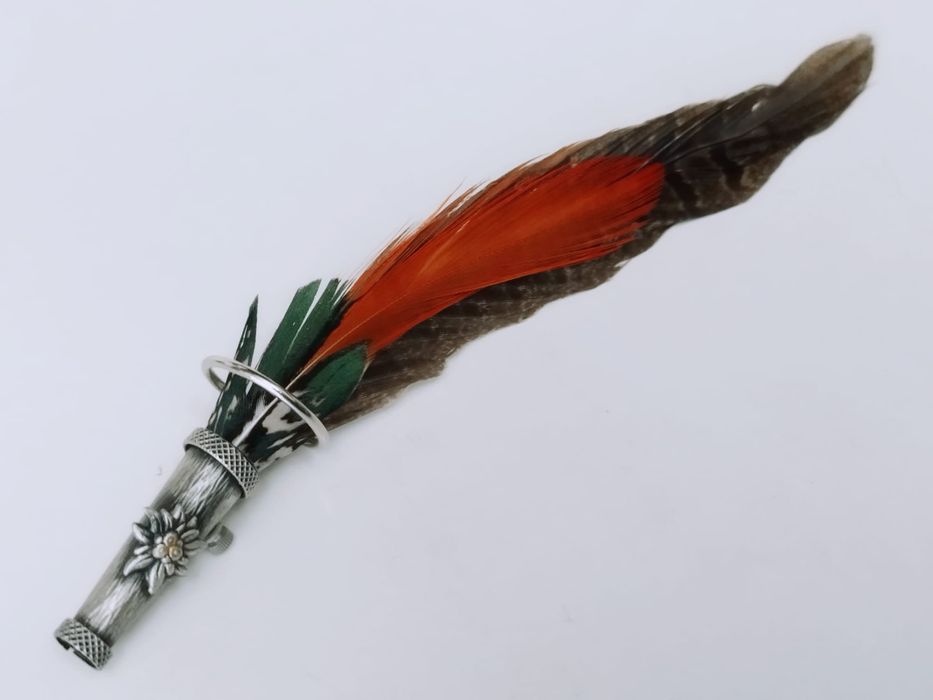 Panas accesoriu palarie vanator pene placat cu argint