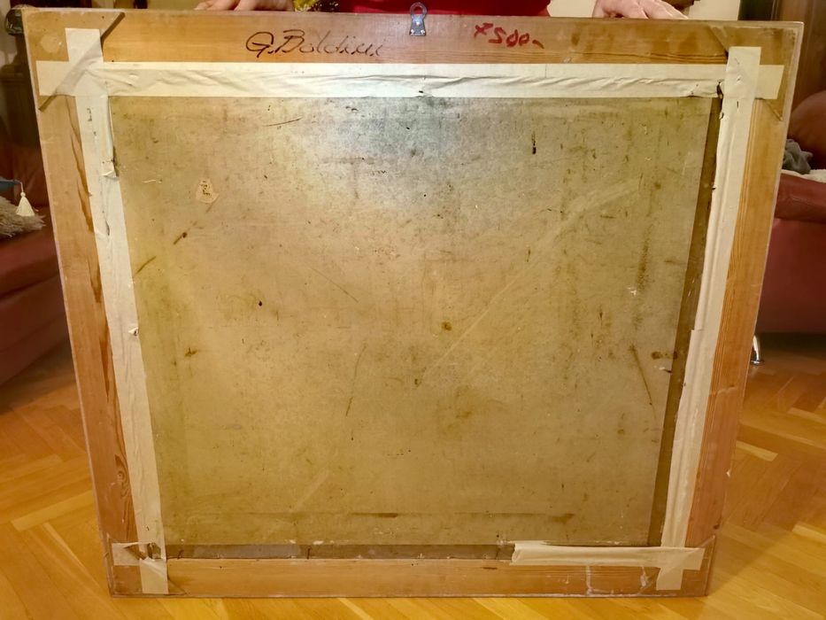 Картина масло фазер пейзаж Есен голяма размери 85х95 см. дървена рамка