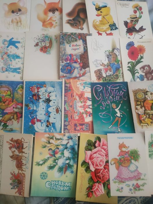 Новогодние открытки СССР. Чистые.