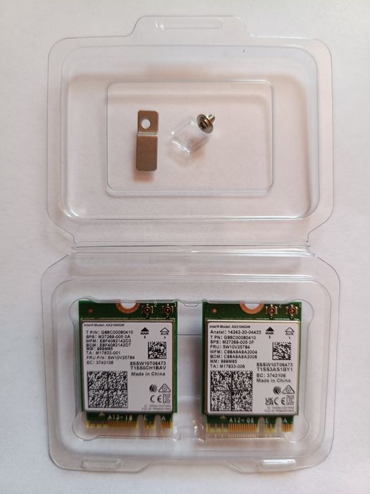 Placă Wireless Wi-Fi 6E Intel AX210 NGW interfață M.2/NGFF 2230 Tri-Band 2,4/5/6 GHz Bluetooth 5.3 viteză 5,4 Gbps - NOU